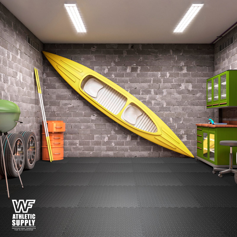 WF Athletic Supply Extra Thick Interlocking Exercise Foam Mats, 3/4